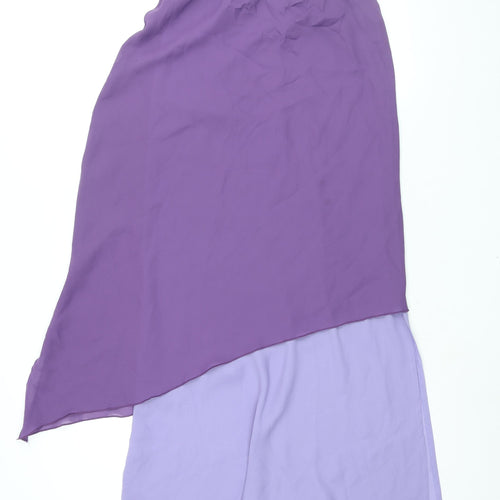 Dorothy Perkins Womens Purple Polyester Maxi Skirt Size 14 - Layered