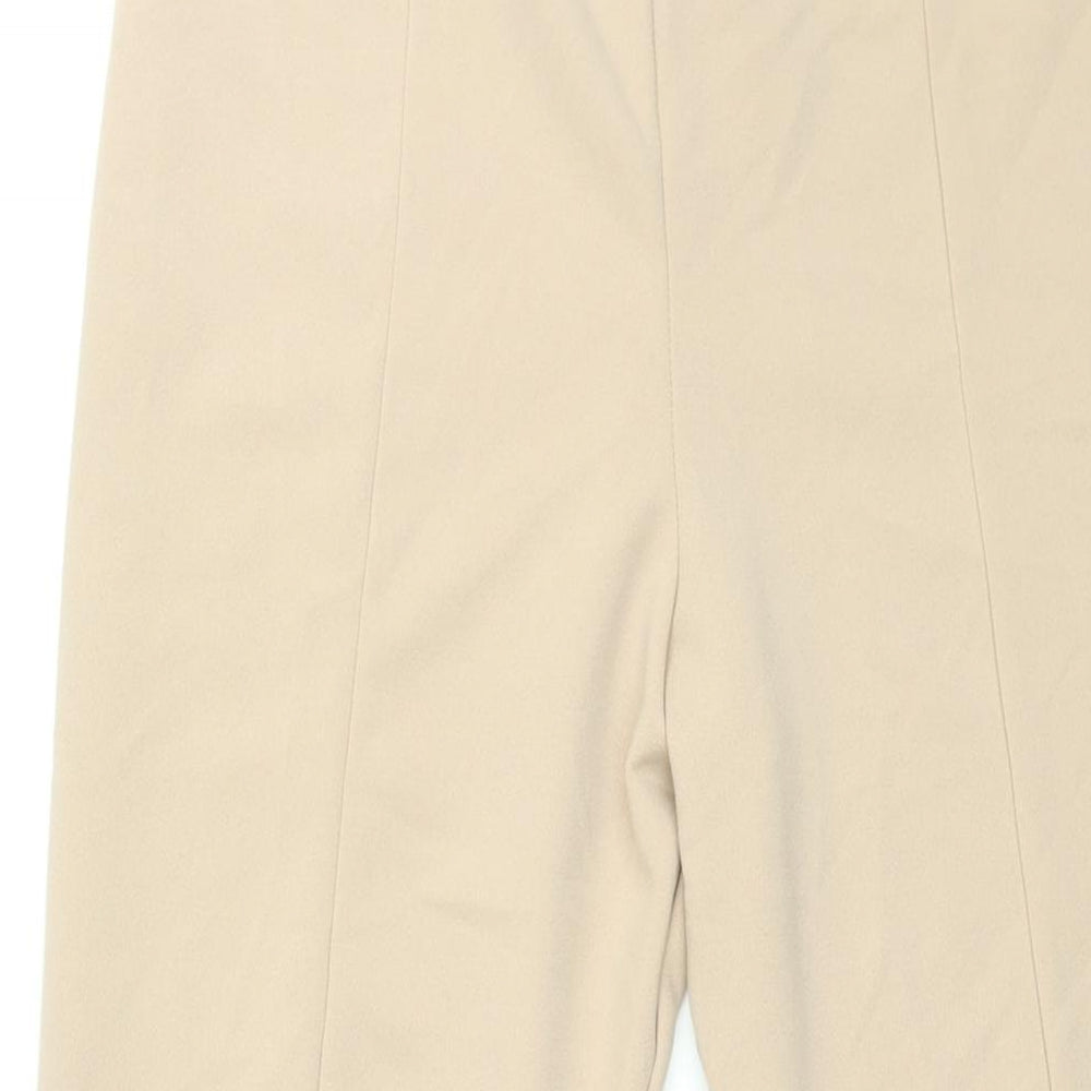 PRETTYLITTLETHING Womens Beige Polyester Trousers Size 14 L33 in Regular - Vented