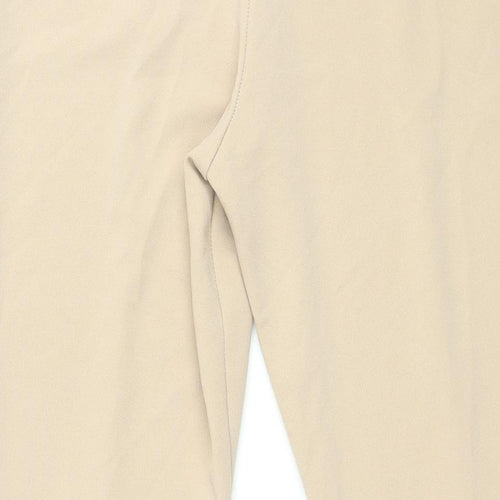 PRETTYLITTLETHING Womens Beige Polyester Trousers Size 14 L33 in Regular - Vented