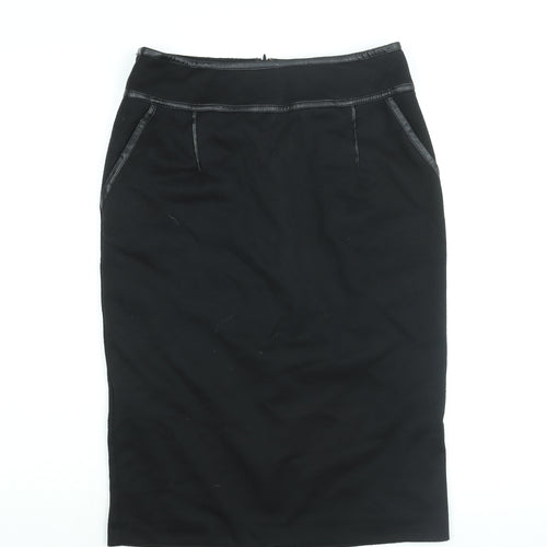 Simon Jefferey Womens Black Polyester Straight & Pencil Skirt Size 12 Zip