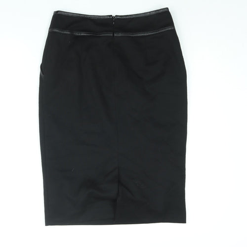 Simon Jefferey Womens Black Polyester Straight & Pencil Skirt Size 12 Zip