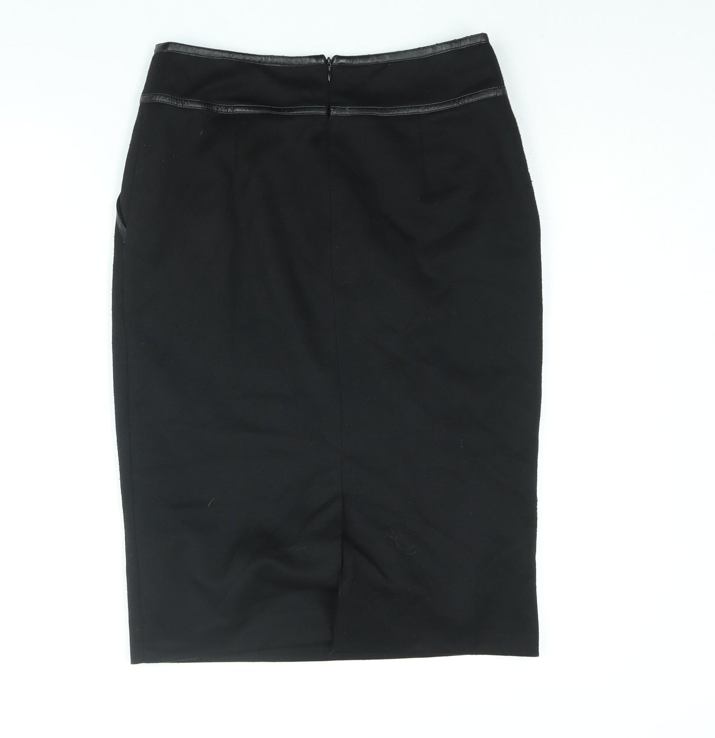 Simon Jefferey Womens Black Polyester Straight & Pencil Skirt Size 12 Zip