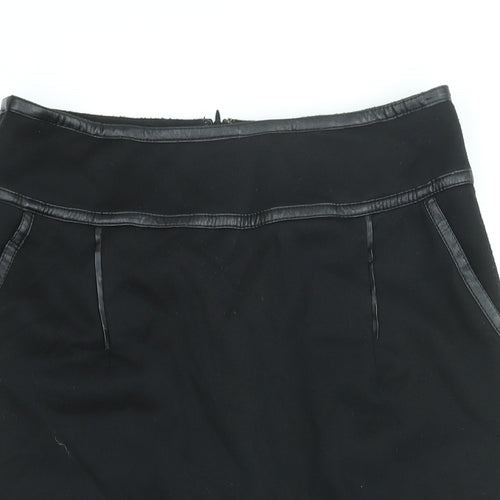 Simon Jefferey Womens Black Polyester Straight & Pencil Skirt Size 12 Zip