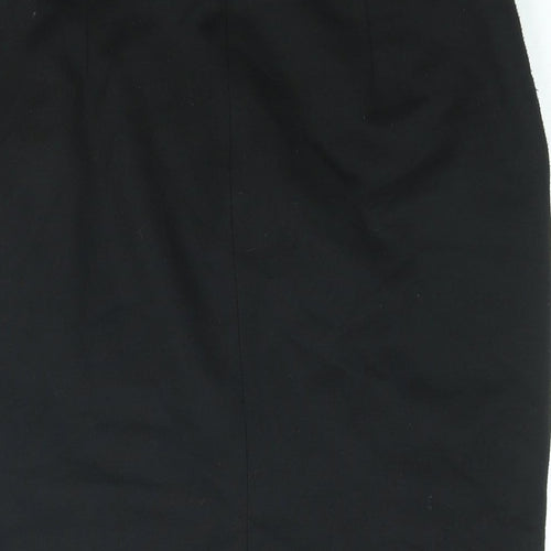 Simon Jefferey Womens Black Polyester Straight & Pencil Skirt Size 12 Zip