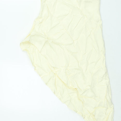 Zara Womens Ivory Viscose A-Line Skirt Size XS Zip - Asymmetric Hem