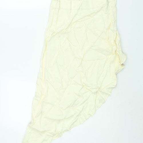 Zara Womens Ivory Viscose A-Line Skirt Size XS Zip - Asymmetric Hem