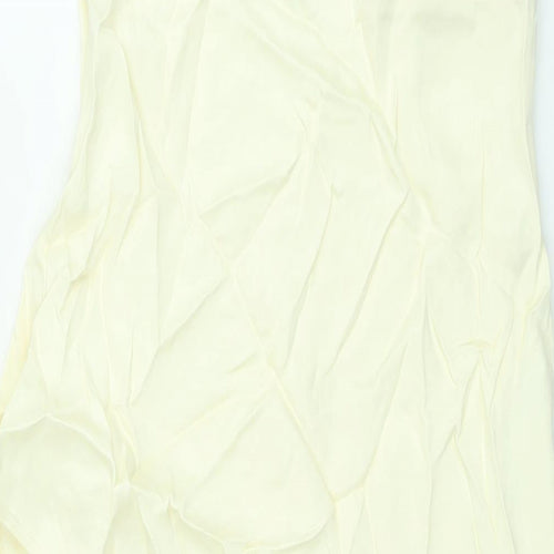 Zara Womens Ivory Viscose A-Line Skirt Size XS Zip - Asymmetric Hem