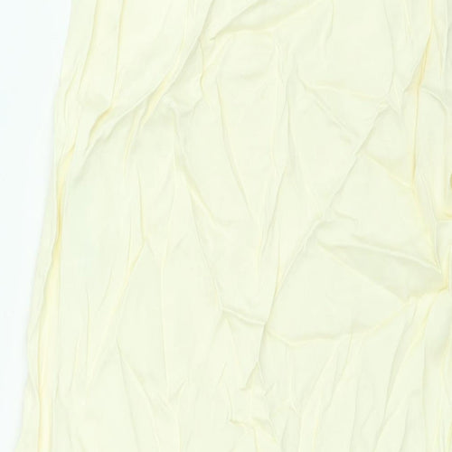 Zara Womens Ivory Viscose A-Line Skirt Size XS Zip - Asymmetric Hem