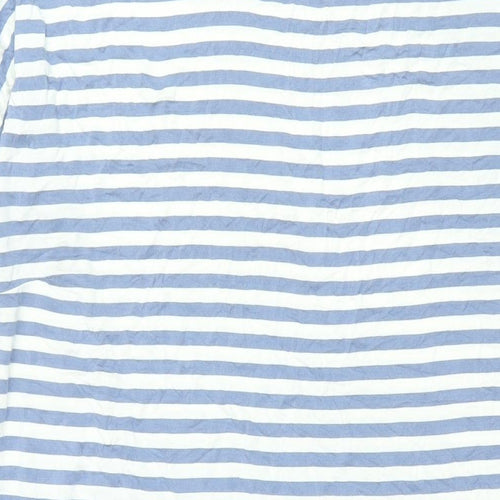 Monki Womens Blue Striped Viscose T-Shirt Dress Size L Round Neck Pullover