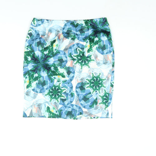 The Executive Womens Multicoloured Geometric Polyester Straight & Pencil Skirt Size M Zip