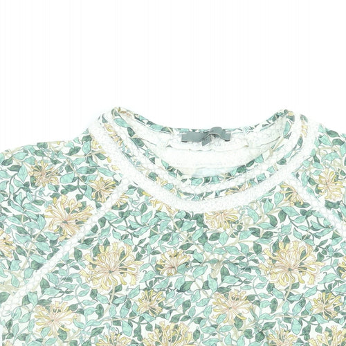 NEXT Womens Multicoloured Geometric Cotton Basic Blouse Size 12 Round Neck - William Morris Print