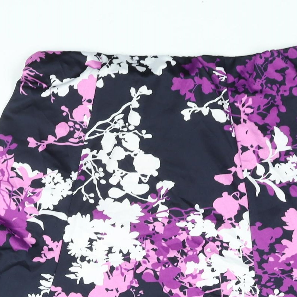 Bonmarché Womens Multicoloured Geometric Polyester A-Line Skirt Size 16