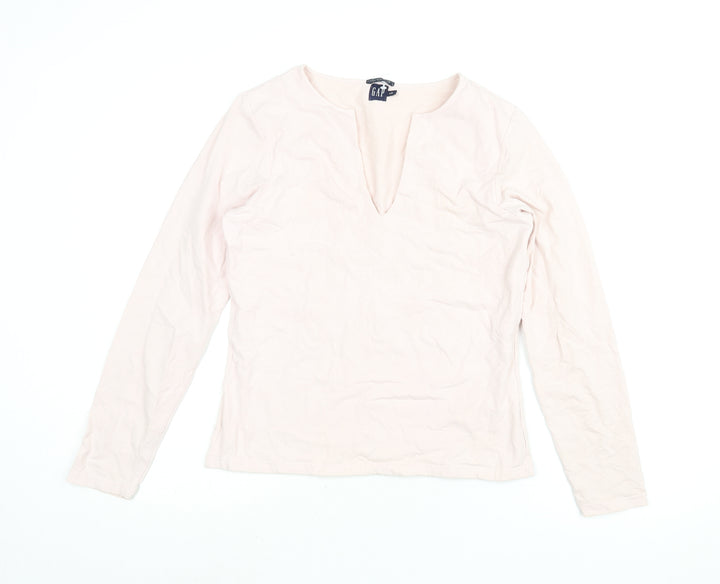 Gap Womens Pink Cotton Basic Blouse Size L V-Neck