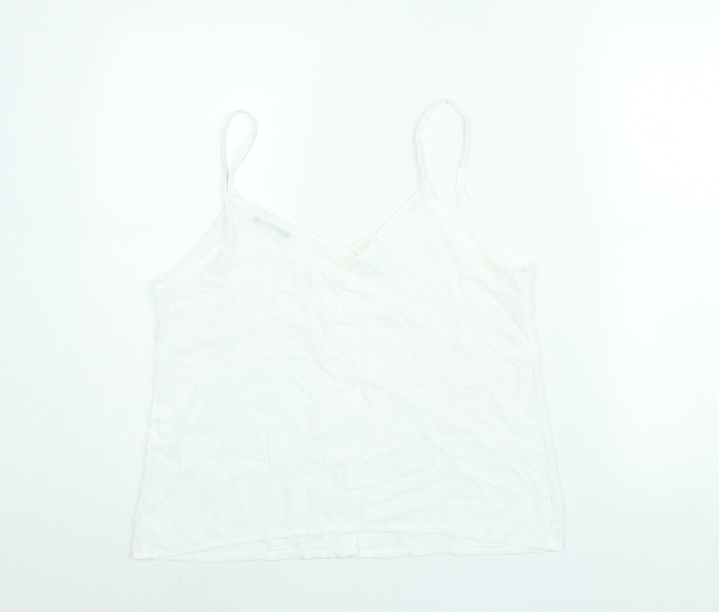 Boohoo Womens White Polyester Camisole Blouse Size 12 V-Neck