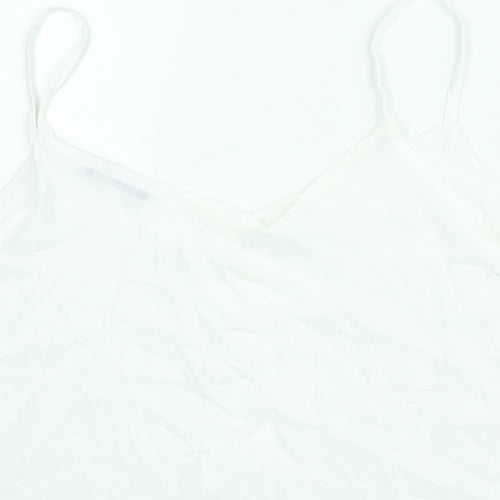 Boohoo Womens White Polyester Camisole Blouse Size 12 V-Neck