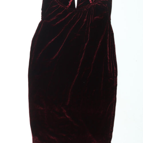Figa Womens Red Polyester Bodycon Size 10 Sweetheart Pullover