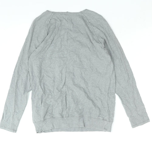 DECATHLON Womens Grey Cotton Basic T-Shirt Size 2XS Round Neck - Zen