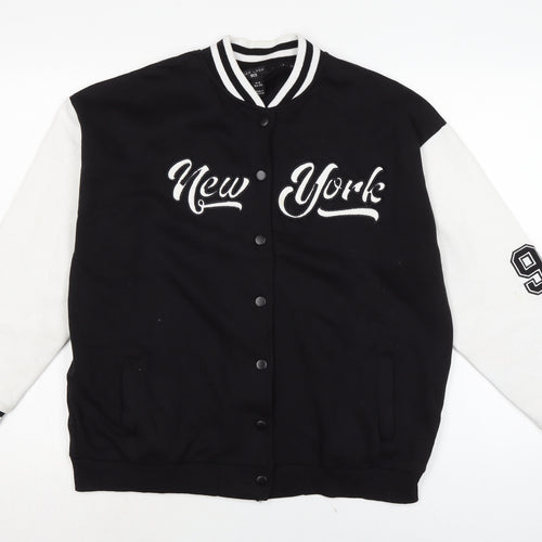 New Look Boys Black Cotton Cardigan Sweatshirt Size 14-15 Years Snap
