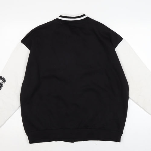 New Look Boys Black Cotton Cardigan Sweatshirt Size 14-15 Years Snap