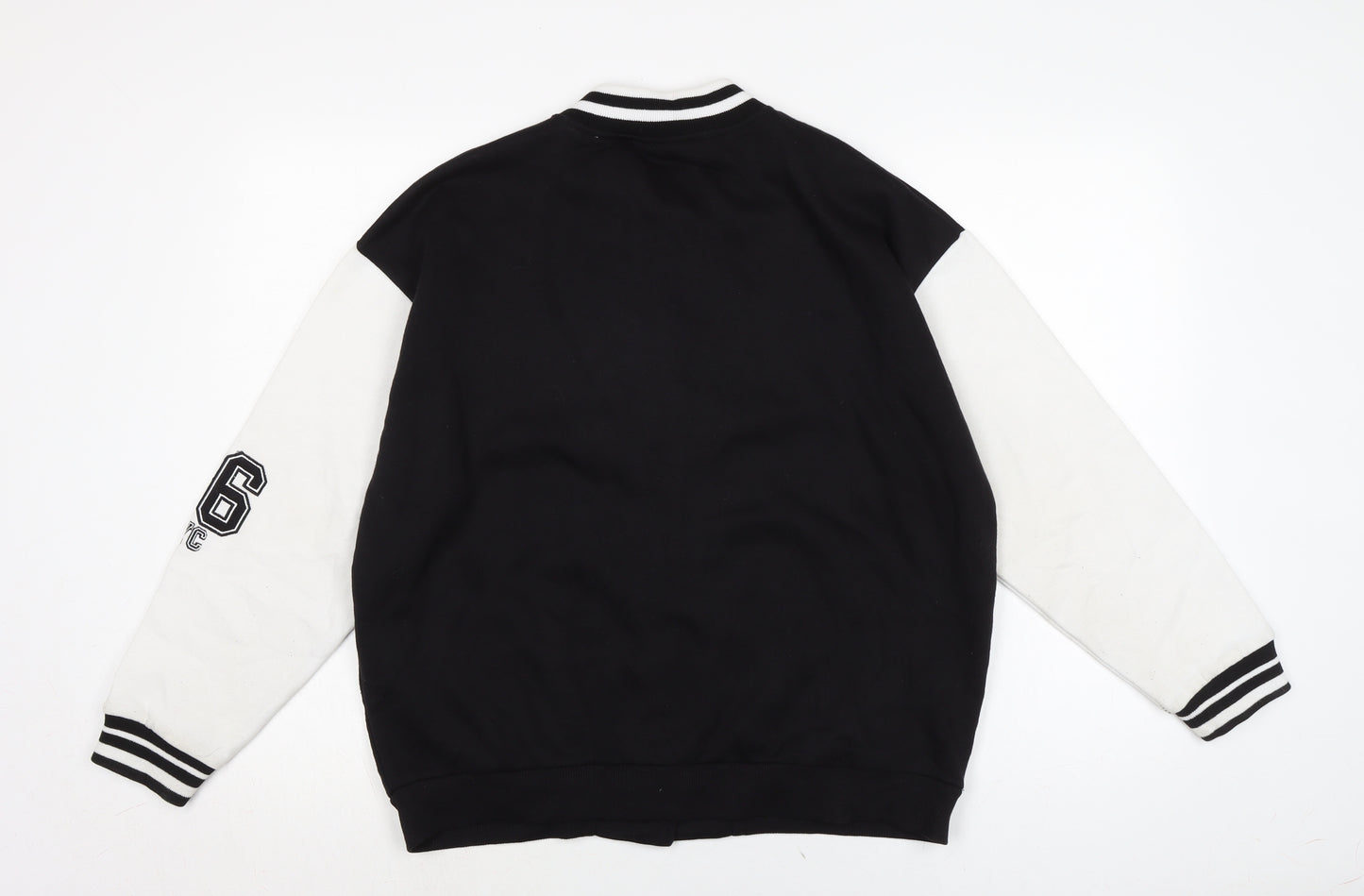 New Look Boys Black Cotton Cardigan Sweatshirt Size 14-15 Years Snap