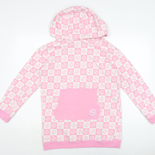 Norris nuts Womens Pink Cotton Pullover Hoodie Size 14