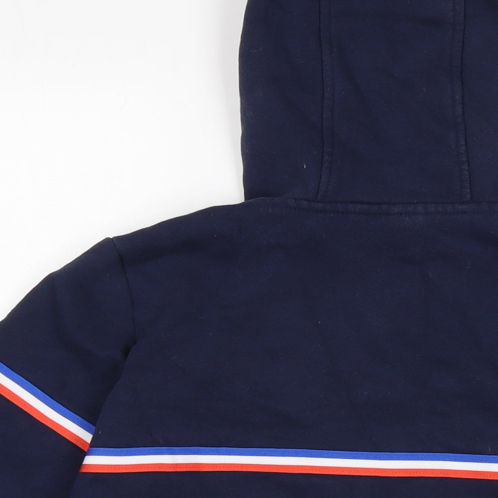 Macron Boys Blue Cotton Full Zip Hoodie Size M