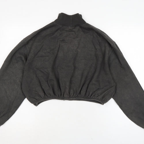 Zara Womens Grey Cotton Pullover Sweatshirt Size L