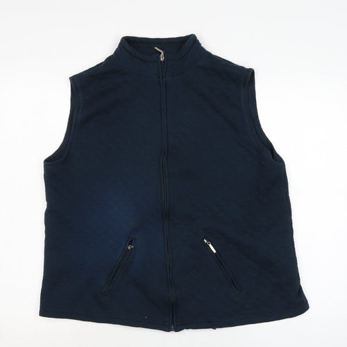 Bonmarché Womens Blue Gilet Waistcoat Size M Zip