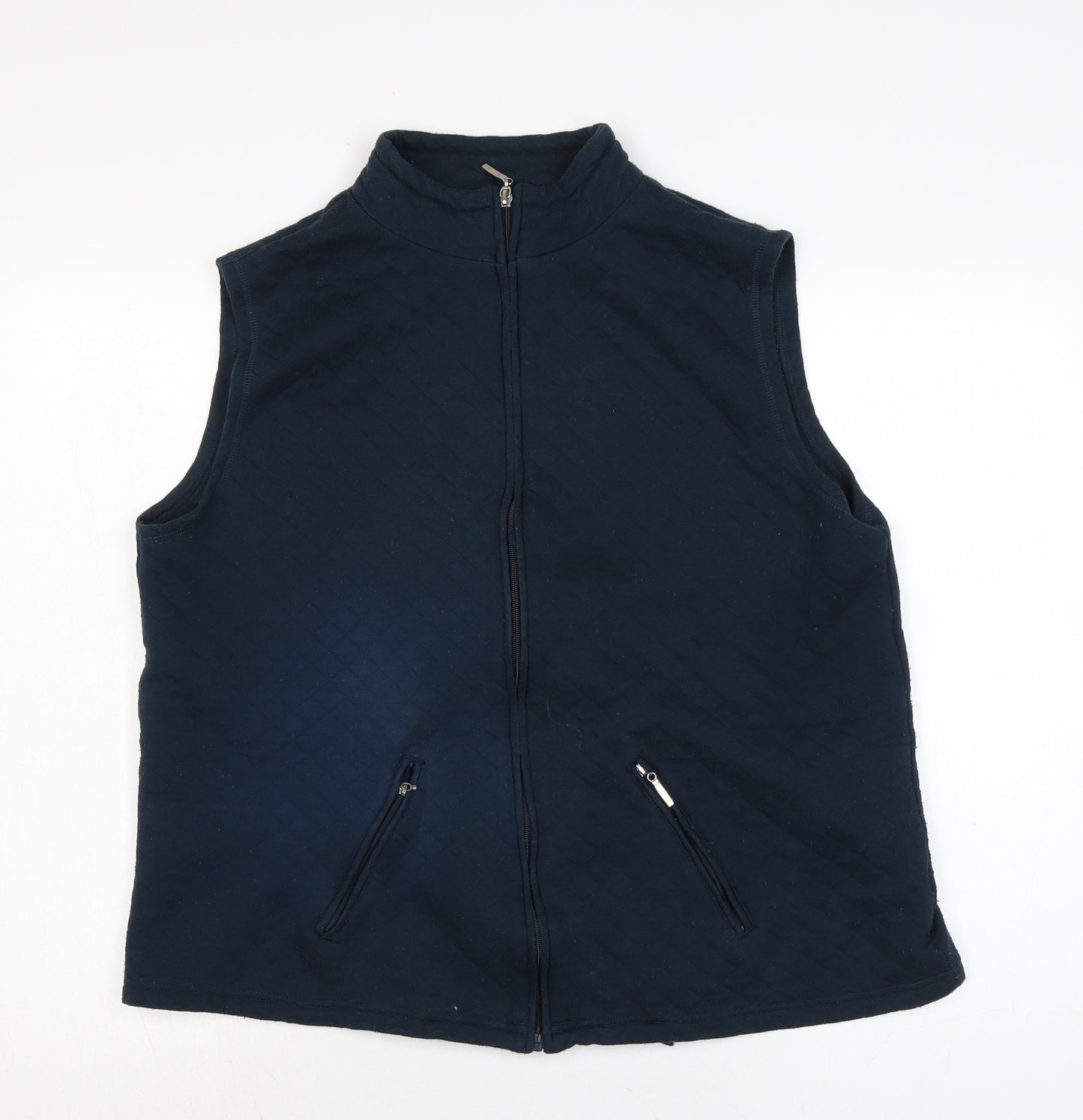 Bonmarché Womens Blue Gilet Waistcoat Size M Zip