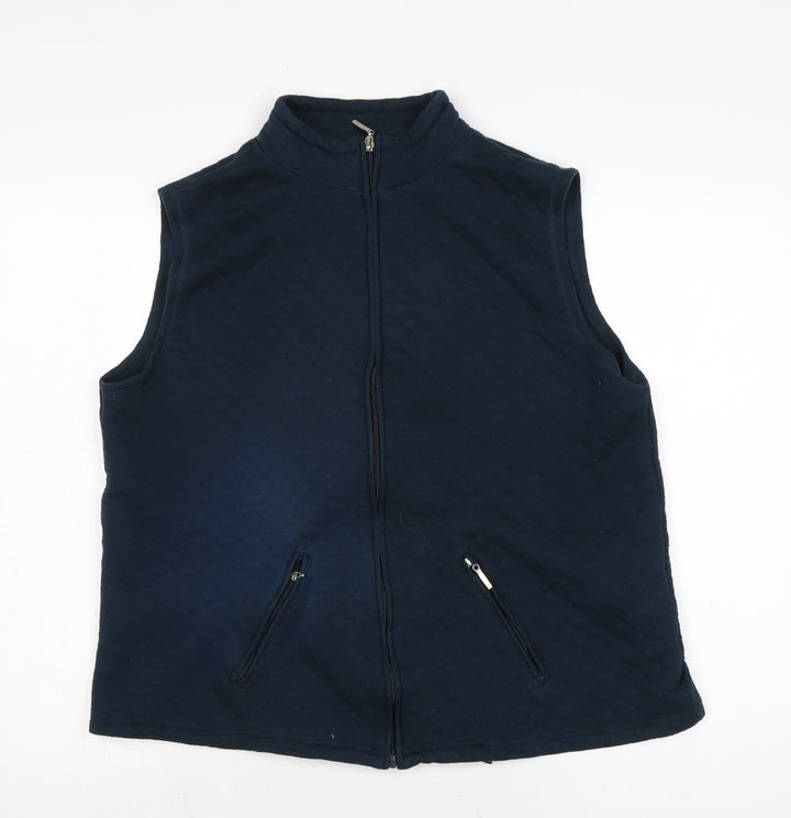 Bonmarché Womens Blue Gilet Waistcoat Size M Zip