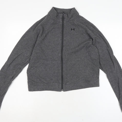 Under armour Womens Grey Cotton Full Zip Sweatshirt Size S