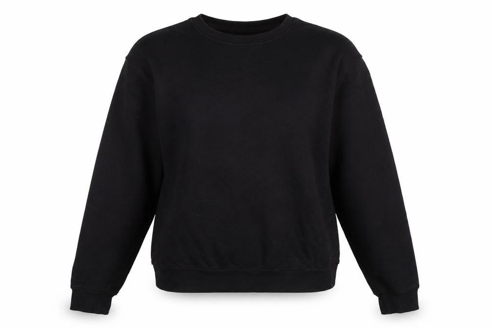 Front view of PRETTYLITTLETHING women’s black cotton pullover sweatshirt, size S