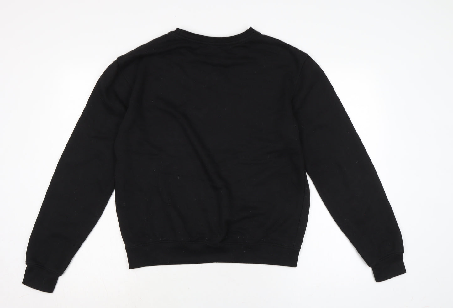 PRETTYLITTLETHING Womens Black Cotton Pullover Sweatshirt Size S