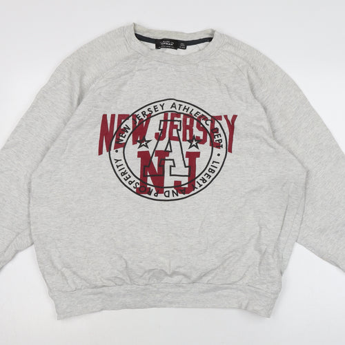 Topman Mens Grey Cotton Pullover Sweatshirt Size M