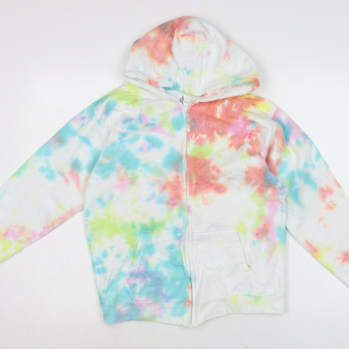 Just Hoods Girls White Cotton Full Zip Hoodie Size 12-13 Years