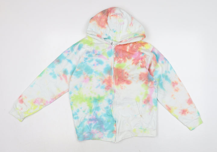 Just Hoods Girls White Cotton Full Zip Hoodie Size 12-13 Years