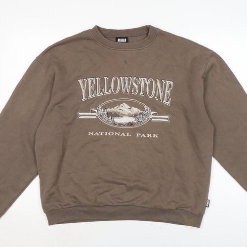 Minga Mens Brown Cotton Pullover Sweatshirt Size M