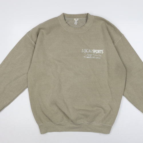In a another world Mens Beige Cotton Pullover Sweatshirt Size S