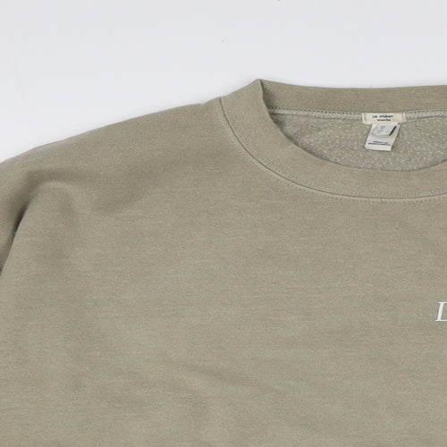 In a another world Mens Beige Cotton Pullover Sweatshirt Size S
