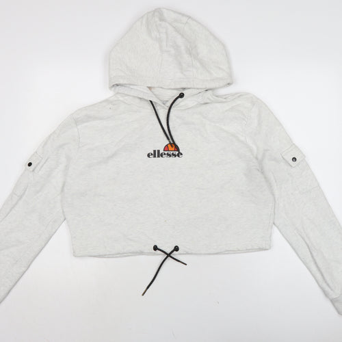 ellesse Womens Grey Cotton Pullover Hoodie Size 16