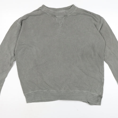 Pull&Bear Womens Grey Cotton Pullover Sweatshirt Size M