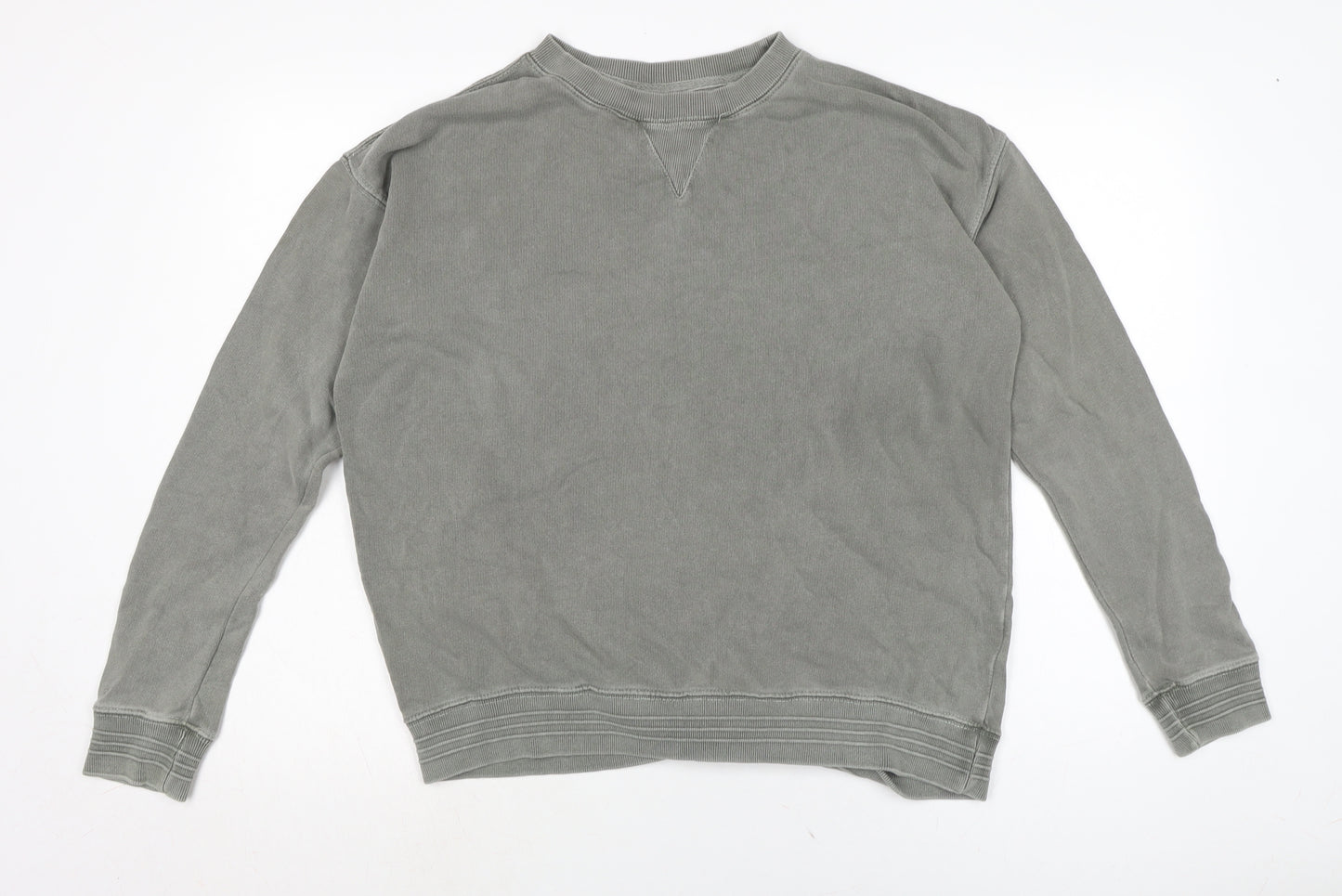 Pull&Bear Womens Grey Cotton Pullover Sweatshirt Size M