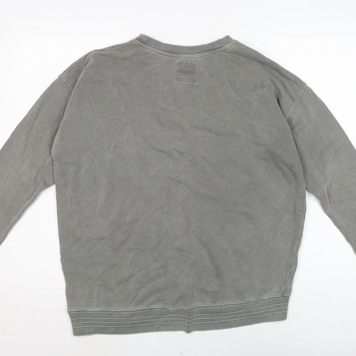 Pull&Bear Womens Grey Cotton Pullover Sweatshirt Size M