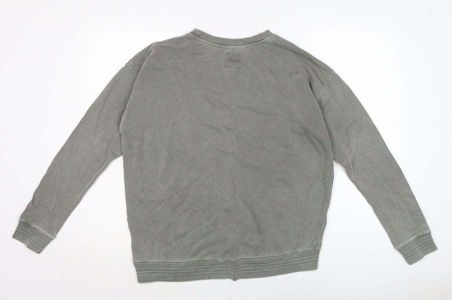 Pull&Bear Womens Grey Cotton Pullover Sweatshirt Size M