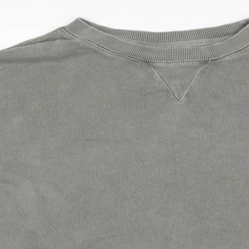 Pull&Bear Womens Grey Cotton Pullover Sweatshirt Size M