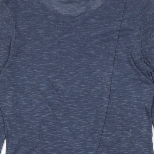 NEXT Womens Blue Polyester Basic T-Shirt Size 10 Boat Neck - lace detail to back.