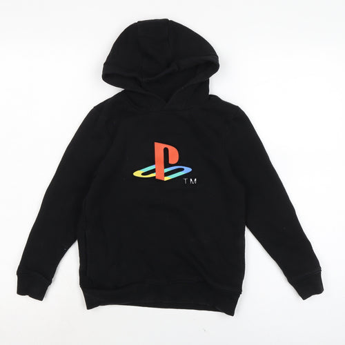 George Boys Black Cotton Pullover Hoodie Size 7-8 Years