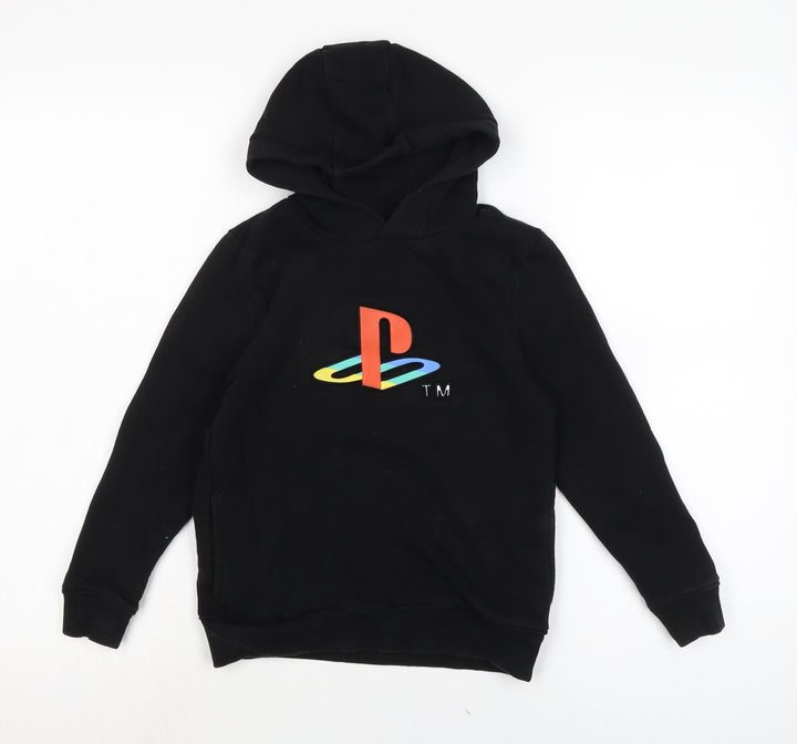 George Boys Black Cotton Pullover Hoodie Size 7-8 Years
