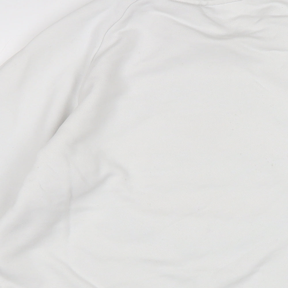 adidas Mens White Cotton Pullover Sweatshirt Size L