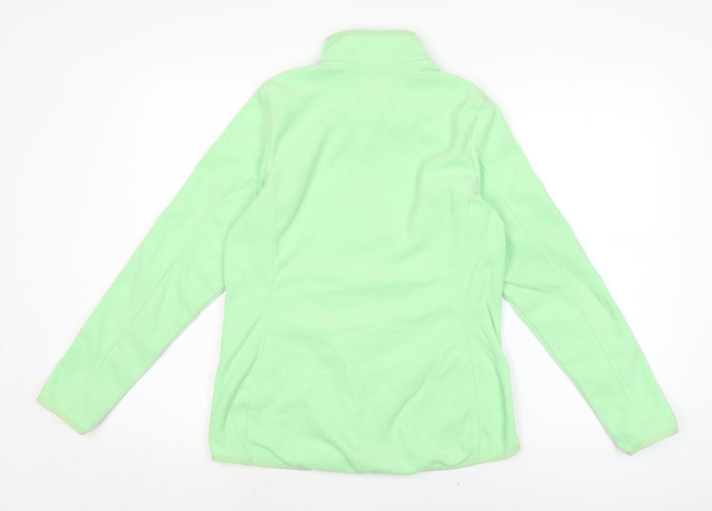 Good Move Womens Green Mock Neck Polyester Cardigan Jumper Size 10